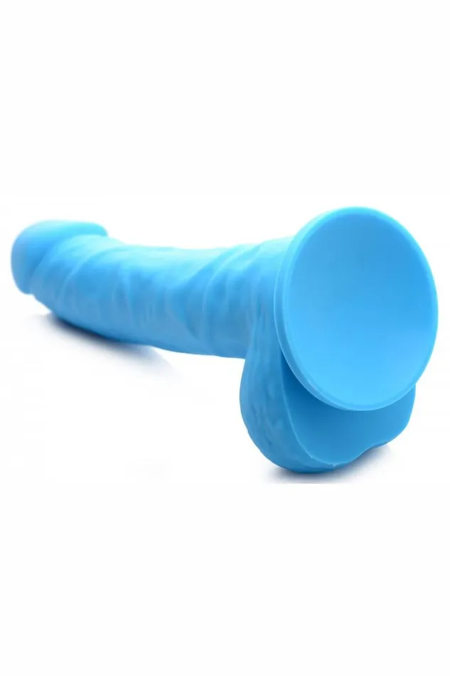 7 Inch Silicone Dildo with Balls Berry Sd Dildos