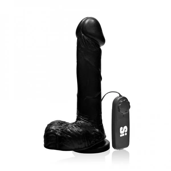 8 Inches Cock Balls Vibrating Egg Suction Cup Black Si Novelties Dildos