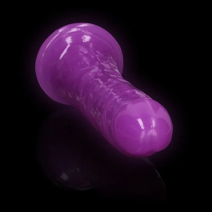 9 Inch Slim Glow in the Dark Neon Purple Realrock Dildos