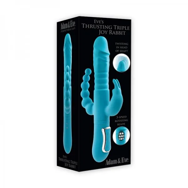 Adam Eve Eves Thrusting Triple Joy Rabbit Teal Adam and Eve Vibrators