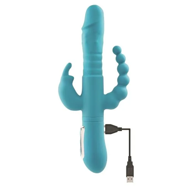 Adam Eve Eves Thrusting Triple Joy Rabbit Teal Adam and Eve Vibrators