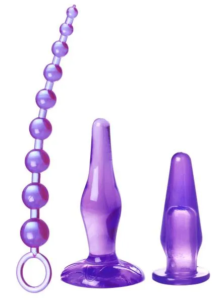 Amethyst Adventure 3 Piece Anal Toy Kit Trinity Vibes Male Sex Toys