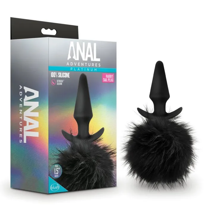 Anal Anal Adventures Platinum Rabbit Tail Plug Black Blush Novelties