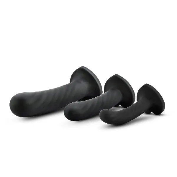 Anal Blush Novelties Temptasia Twist Dildo Kit Set of Three Black