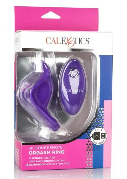 Anal Cal Exotics Silicone Remote Rechargeable Orgasm Ring Purple