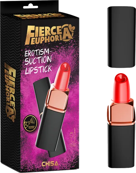 Anal Chisa Novelties Fierce Euphoria Erotism Suction Lipstick BlackRed