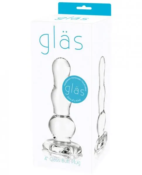 Anal Glas 4 Inches Butt Plug Clear Glass Electric Eel