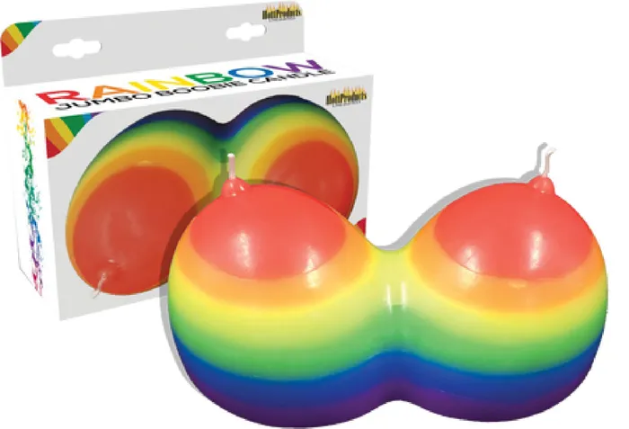 Anal Hott Products Unlimited Rainbow Jumbow Boobie Candle