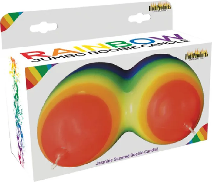 Anal Hott Products Unlimited Rainbow Jumbow Boobie Candle