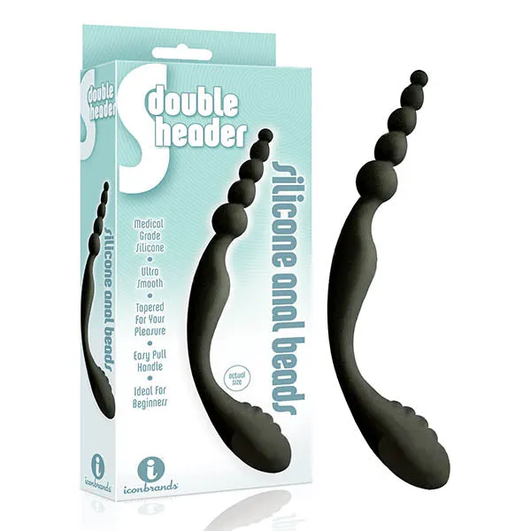 Anal Icon Brands The 9s SDouble Header Black Double Ended Anal Beads