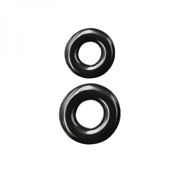 Anal Renegade Double Stack Black Cock Rings NS Novelties