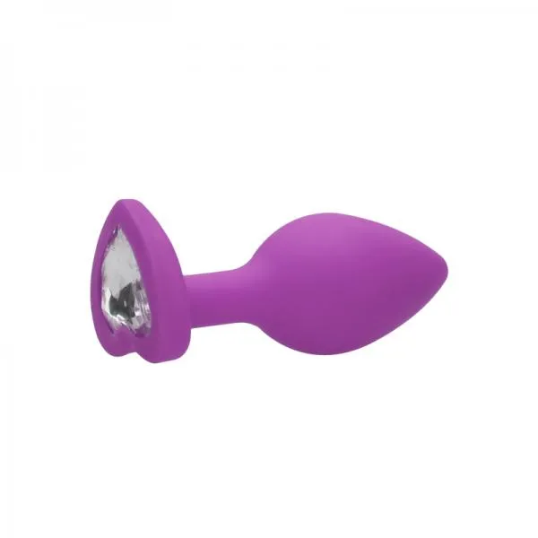 Anal Shots Diamond Heart Butt Plug Regular Purple