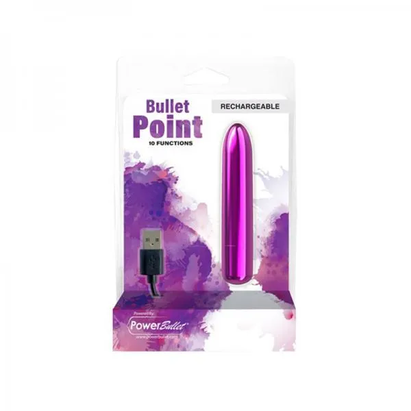 BMS Vibrators Power Bullet Point Rechargeable Purple