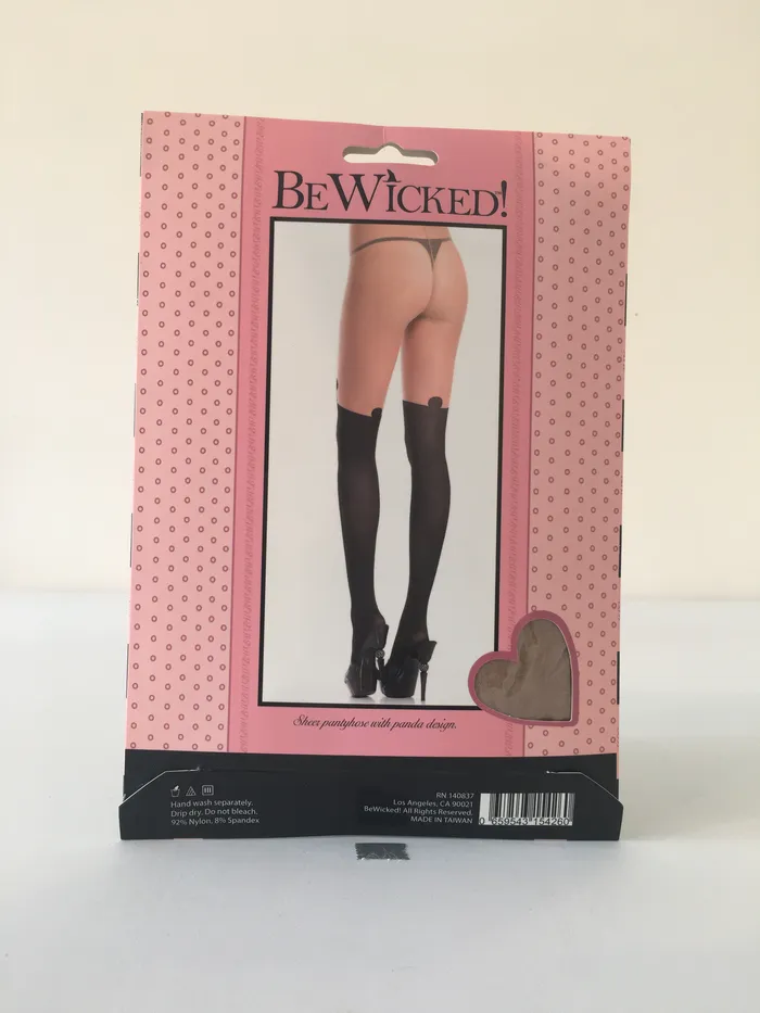 Bodystockings Playsuits Adult Time NZ BEWICKED PANDA PANTYHOSE BLACKNUDE ONE SIZE