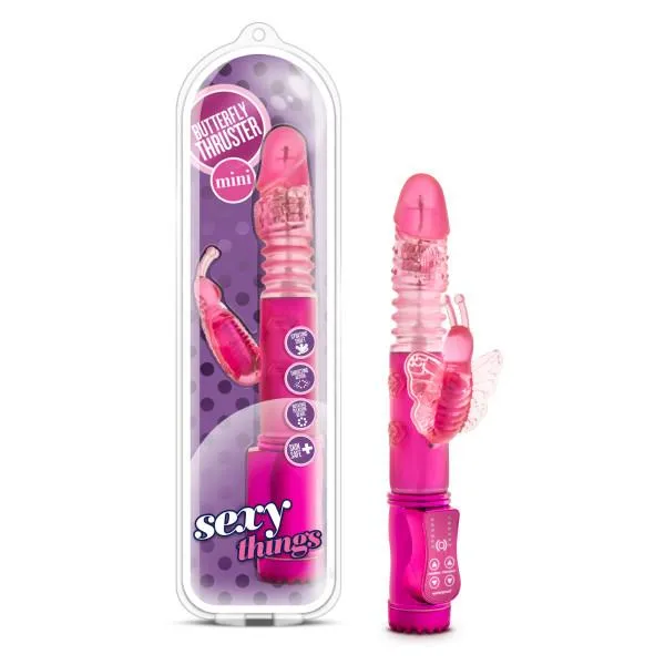 Butterfly Thruster Mini Rabbit Vibrator Pink Blush Vibrators