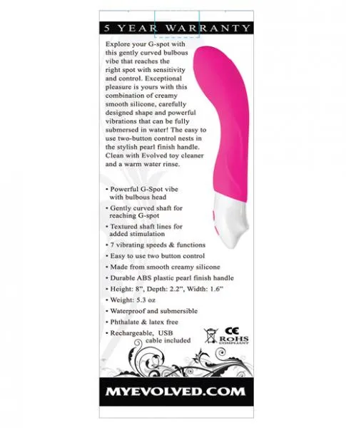 Buxom G G Spot Vibrator Pink Evolved Vibrators