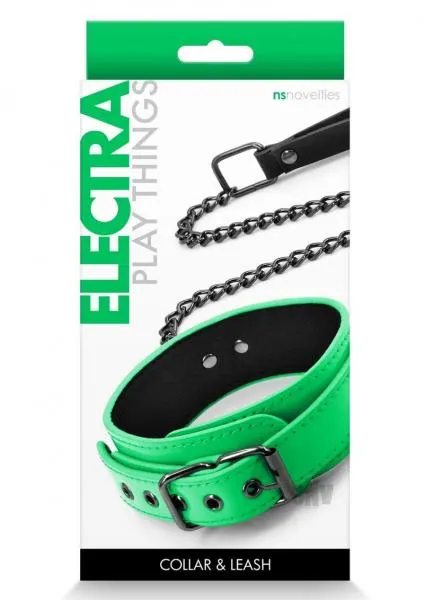 Couples NS Novelties Electra Play Things CollarLeash Green