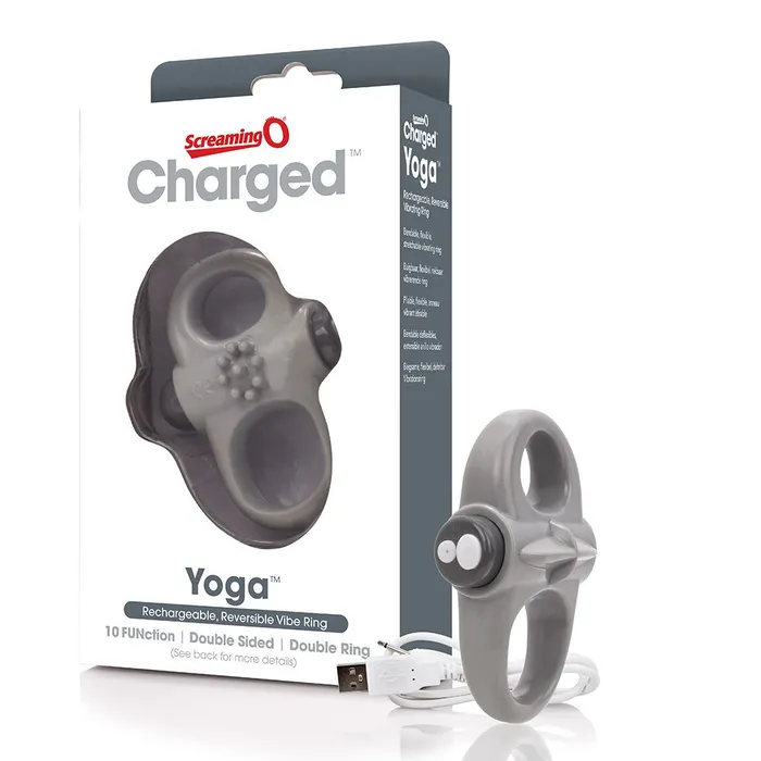 Couples Screaming O Charged Yoga Vibrating Cock Ring Grey Lovetwoo