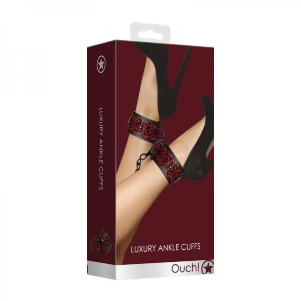 Couples Shots Luxury Ankle Cuffs Burgundy