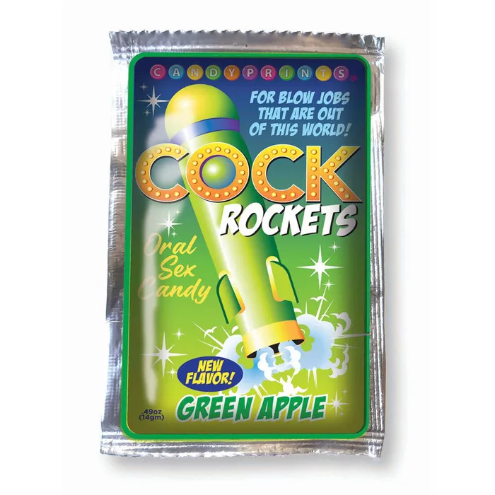 Dildos Cock Rockets Green Apple Green Apple Flavoured Oral Sex Candy 15 grams Little Genie