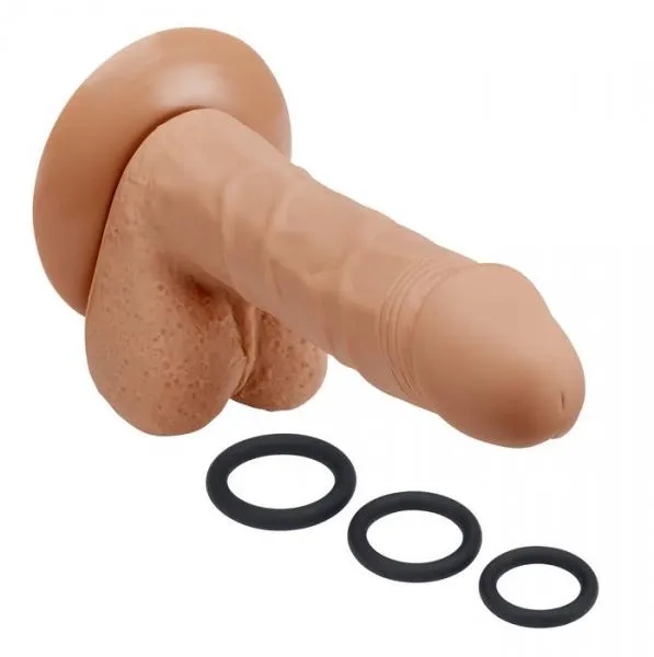 Dildos Pro Sensual Series Pro Sensual Premium Silicone Dong 6 Inch With 3 C Rings Tan