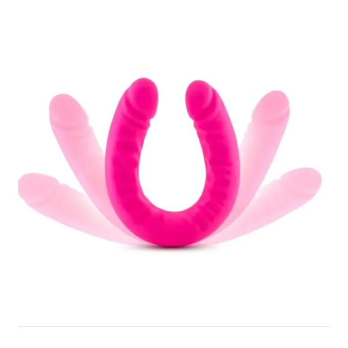 Dildos Ruse Silicone Slim 18 Double Dong Hot Pink Blush Novelties