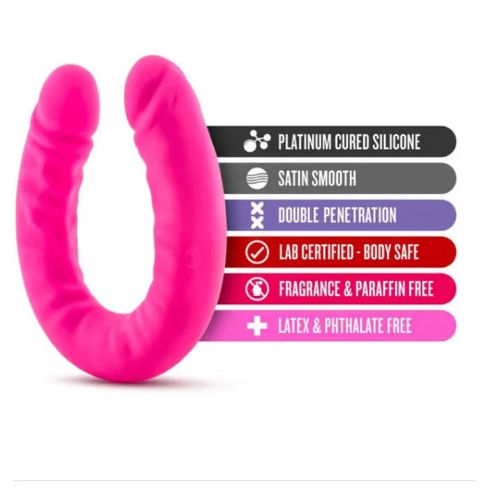 Dildos Ruse Silicone Slim 18 Double Dong Hot Pink Blush Novelties