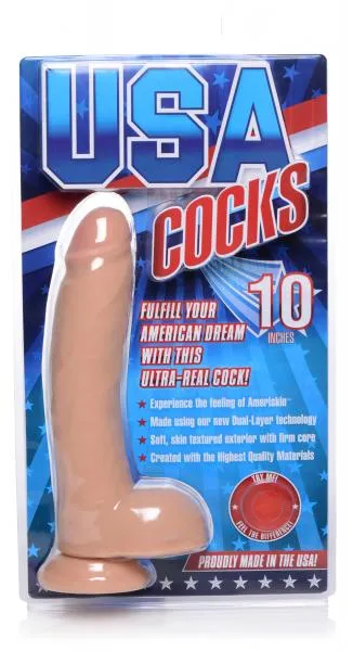 Dildos Seductucom Usa Cocks 10in Ameriskin Dildo Light