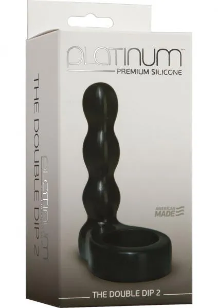 Doc Johnson Anal The Double Dip 2 Silicone Dual Penetration C Ring Black