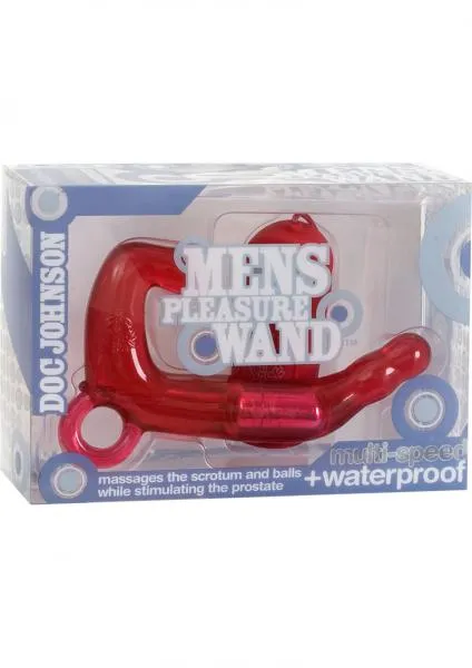 Doc Johnson Male Sex Toys Mens Pleasure Wand Prostate Massager Red