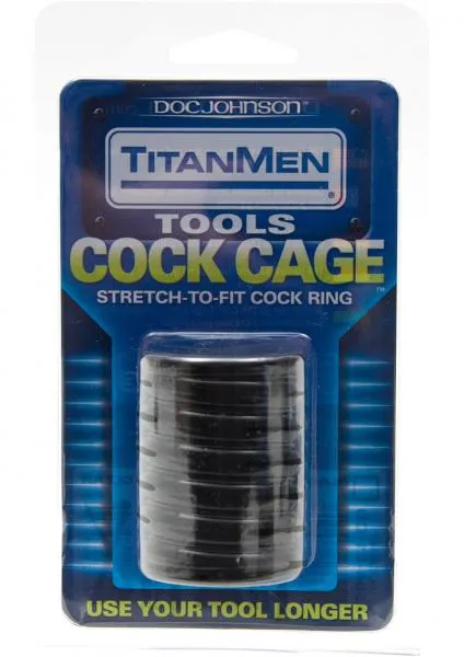 Doc Johnson Male Sex Toys TitanMen Cock Cage Black