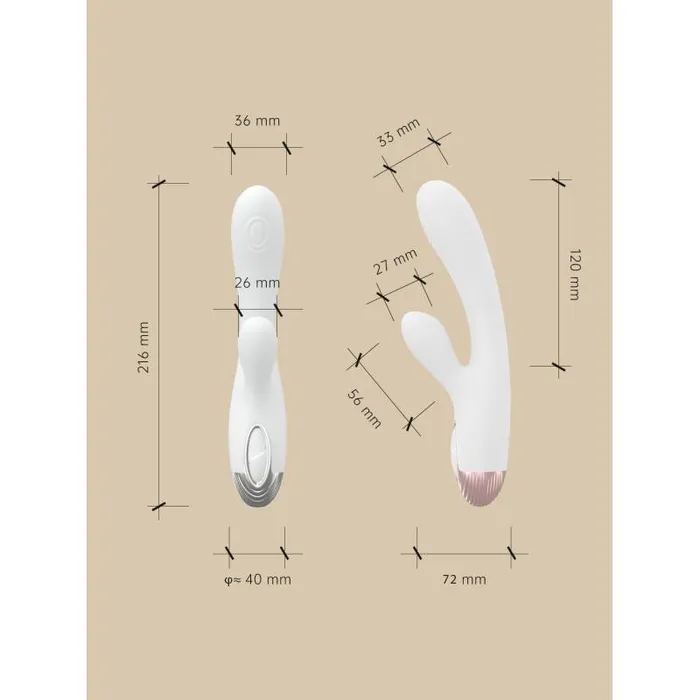 Drywell Pada Rabbit and GSpot Pulsing Vibrator White Vibrators