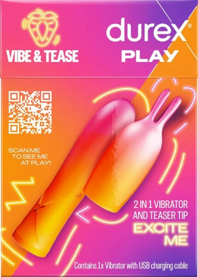 Durex Play Vibe Tease 2 In 1 Vibrator Teaser Tip Pink Vibrators