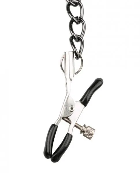 Easy Toys Anal Easy Toys Lead Nipple Clamps Collar Restraint Set Black