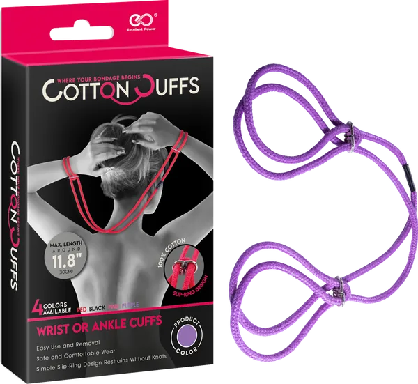 Excellent Power Vibrators Cotton On Cuffs Purple