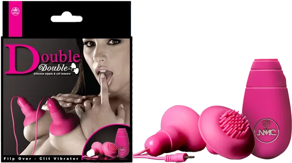 Excellent Power Vibrators Double Trouble Nipple Clit Teaser Pink