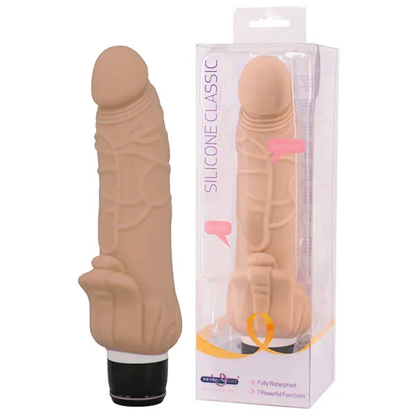 Female Sex Toys Silicone Classic Flesh 19 cm 75 Vibrator Seven Creations