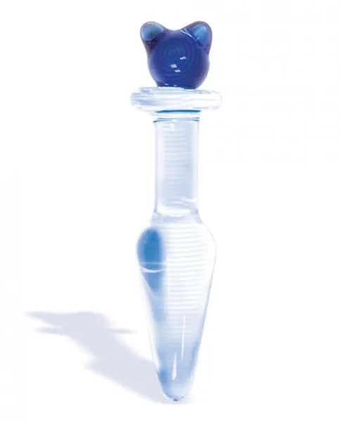 First Glass Kitty Love Glass Butt Plug Blue Icon Brands Anal