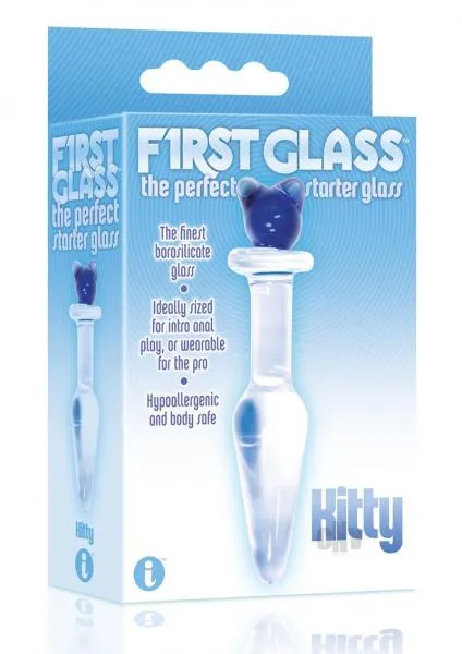 First Glass Kitty Love Glass Butt Plug Blue Icon Brands Anal