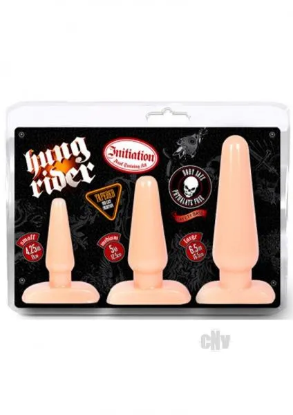 Hung Rider Anal Initiation Anal Training Kit Beige 3 Butt Plugs