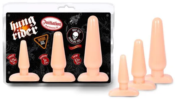 Hung Rider Anal Initiation Anal Training Kit Beige 3 Butt Plugs