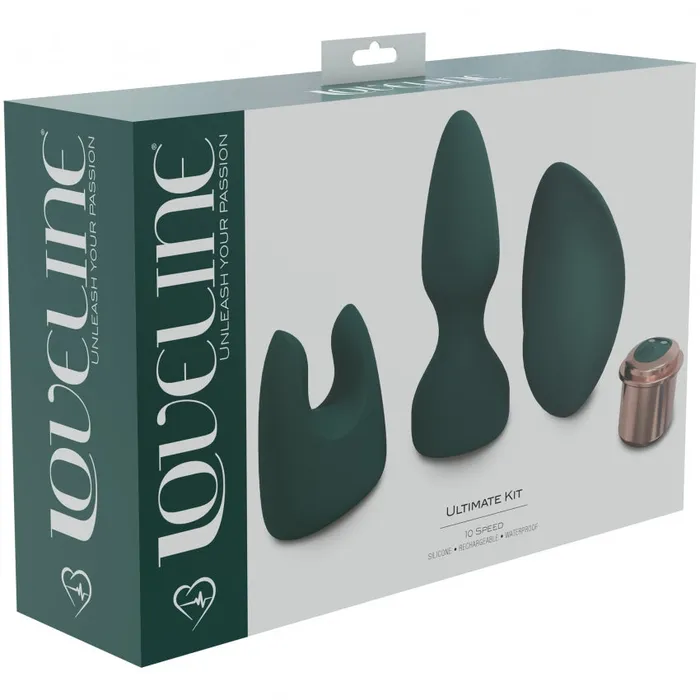 Loveline Ultimate Kit 10 Speed Bullet with Interchangeable Sleeves Forest Green Shots Toys Female Sex Toys