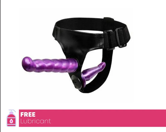 Lovetwoo Strap on Dildo Double Ended Sex Toy with Harness Lesbian Free Travel Bag Female Sex Toys