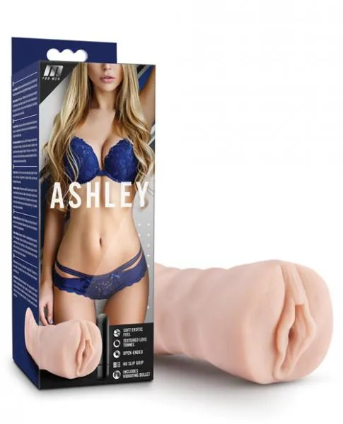 M For Men Ashley Vagina Shaped Beige Stroker Blush Male Sex Toys