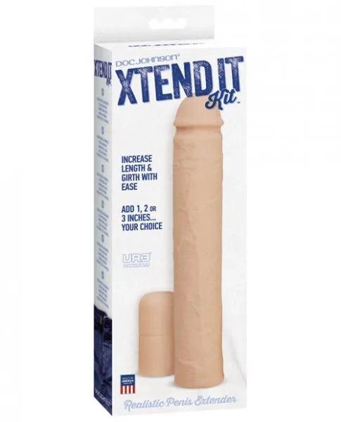 Male Sex Toys Doc Johnson Xtend It Kit Realistic Penis Extender Beige