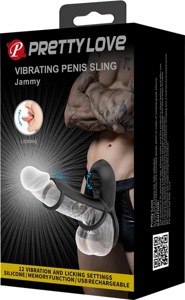 Male Sex Toys Vibrating Penis Sling Jammy Black Pretty Love