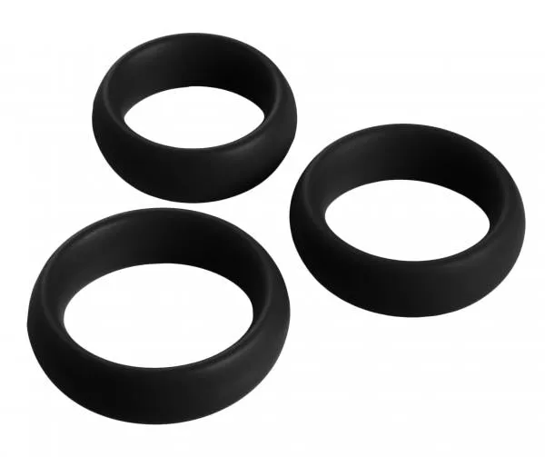 Master Series Anal 3 Piece Silicone C Ring Set Black