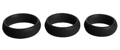 Master Series Anal 3 Piece Silicone C Ring Set Black