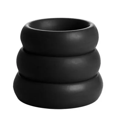 Master Series Anal 3 Piece Silicone C Ring Set Black