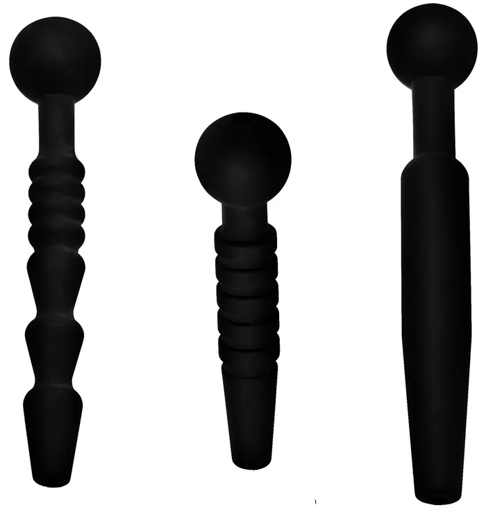 Master Series Anal Dark Rods 3 Piece Silicone Penis Plug Set